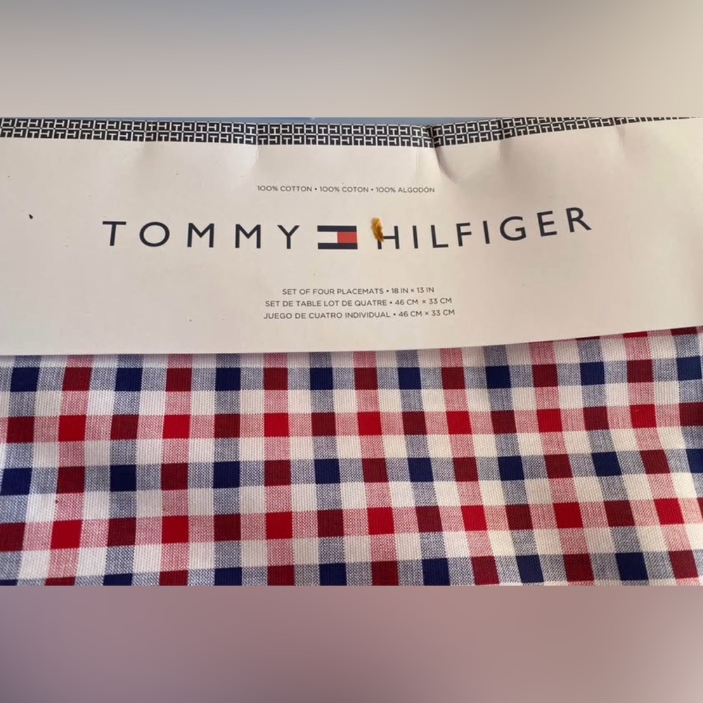 Tommy Hilfiger Red, White and Blue Placemats & 2 tablecloths